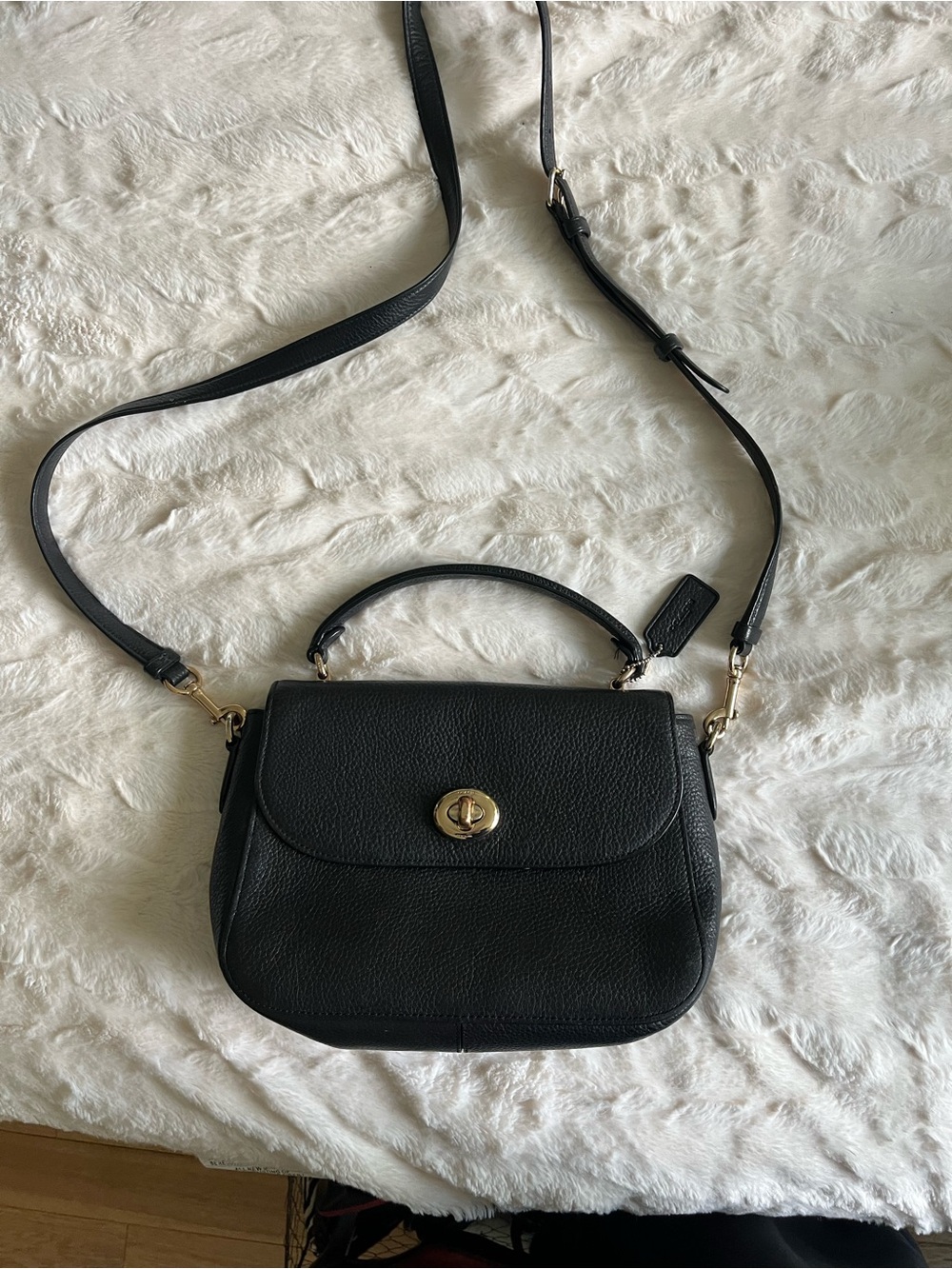 Coach C1557 Marlie Top Handle Satchel Black Pebble
Leather
